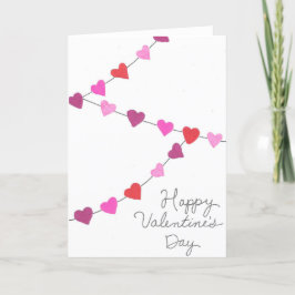 Cartão De Festividades Placa dobrável Garland do coração feliz dia de os 