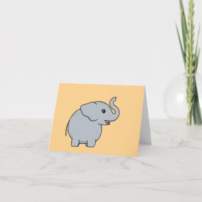 Cartão De Festividades Placa elefante de corte personalizável (Frente)