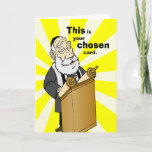 Cartão De Festividades Placa Escolhida<br><div class="desc">Mande cumprimentos a seus amigos e familiares a Hanukkah com os sábios atos do Rabbi Moshe.</div>