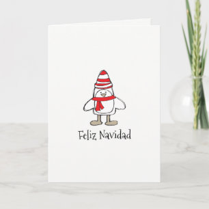 Cartão De Festividades Placa Feliz Navidad Simple Penguin (5" x 7)