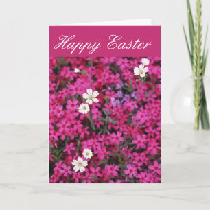 Cartão De Festividades Placa Floral Rosa felz pascoa