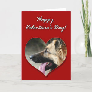 Cartão De Festividades Placa German shepherd feliz dia de os namorados