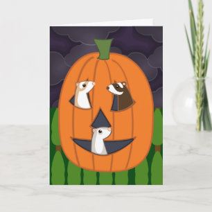 Cartão De Festividades Placa Halloweasel