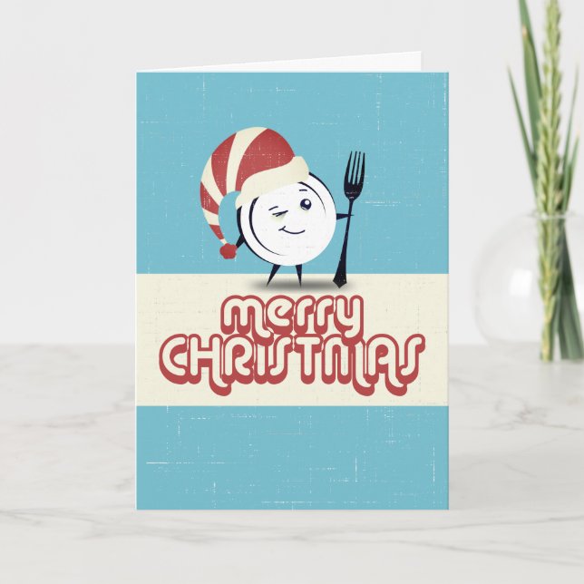 Cartão De Festividades Placa janta restaurante chef de Natal catering (Frente)