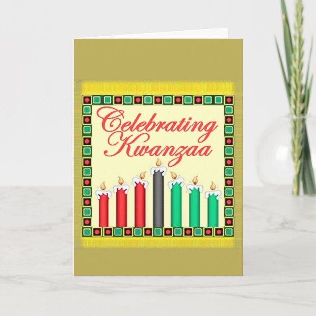 Cartão De Festividades Placa KWANZAA (Frente)
