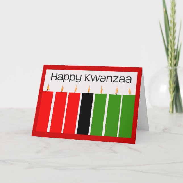 Cartão De Festividades Placa Kwanzaa Feliz (Frente)