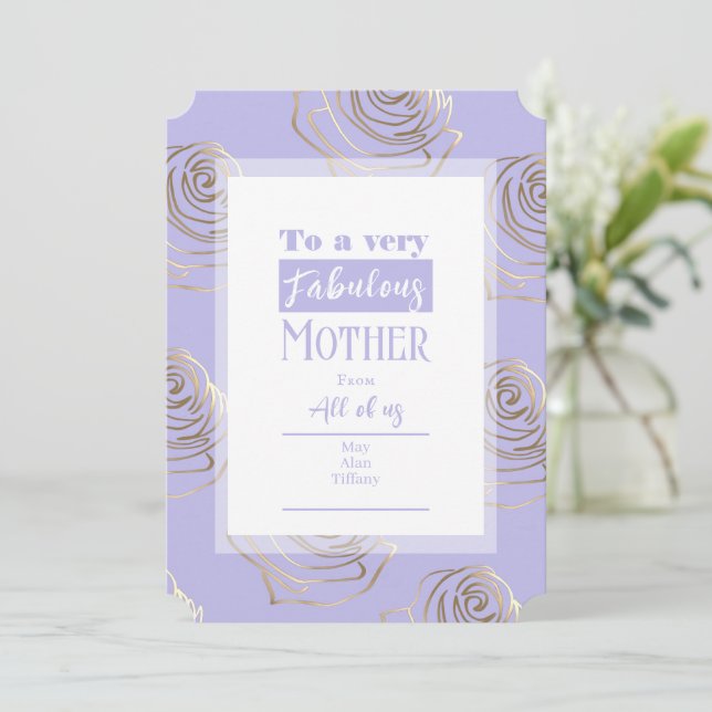 Cartão De Festividades Placa Lavanda do dia de as mães (Em pé/Frente)