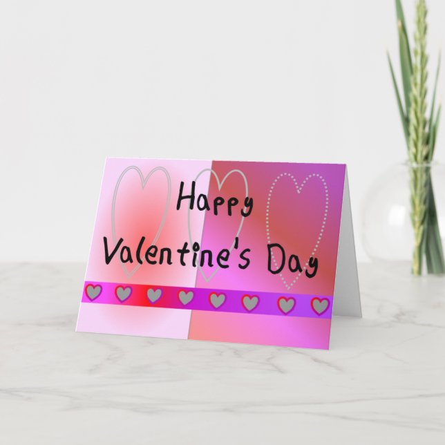 Cartão De Festividades Placa média de Dia de os namorados (Frente)