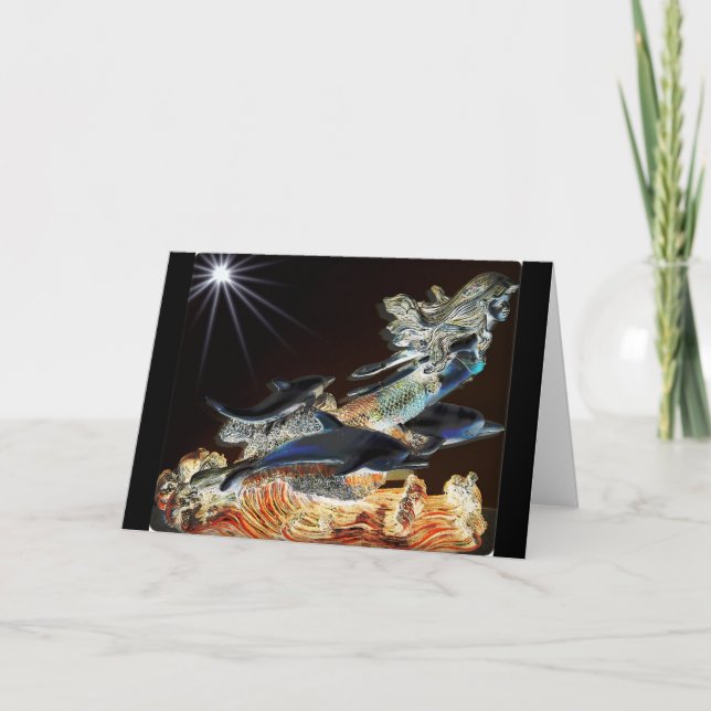 Cartão De Festividades Placa Mermaid (Frente)