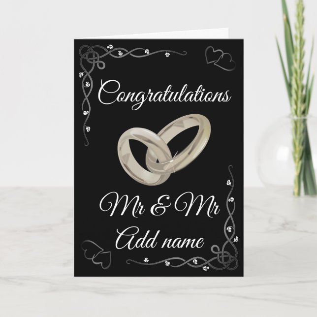 Cartão De Festividades placa mr e mr de parabéns personalizados na moda (Frente)