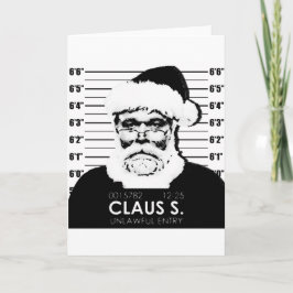 Cartão De Festividades Placa Mugshot de papais noeis