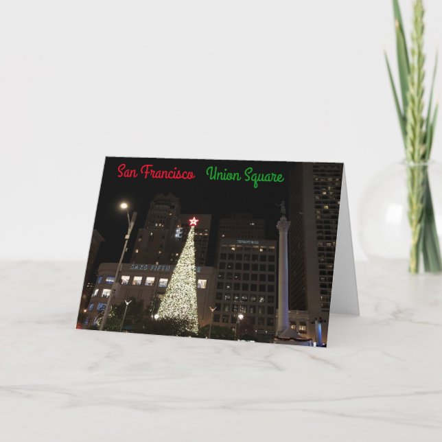 Cartão De Festividades Placa nº 6-2 da Union Square de São Francisco (Frente)