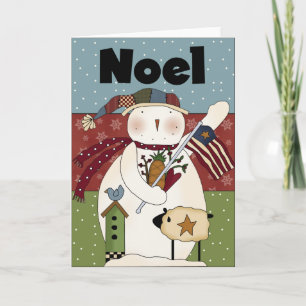 Cartão De Festividades Placa Noel Snowman