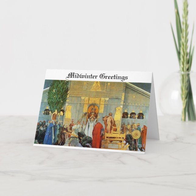 Cartão De Festividades Placa Norse Yule - Bolsa de inverno Médio (Frente)