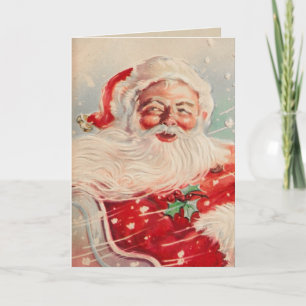 Cartão De Festividades Placa Papais noeis natais vintages