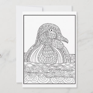 Cartão De Festividades Placa Pato Preta e Branca