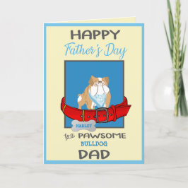 Cartão De Festividades Placa personalizada do dia de os pais do seu Buldo