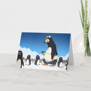 Cartão De Festividades Placa Pinguin Polar (Dentro do Vazio)