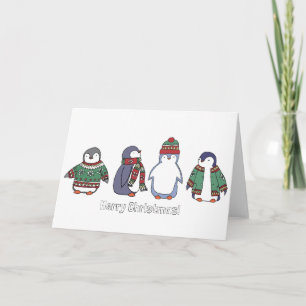 Cartão De Festividades Placa Pinguins do Wintery