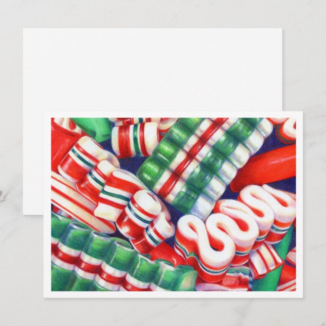 Cartão De Festividades Placa plana 4.5x6.25 do RIBBON CANDY (Frente/Verso)