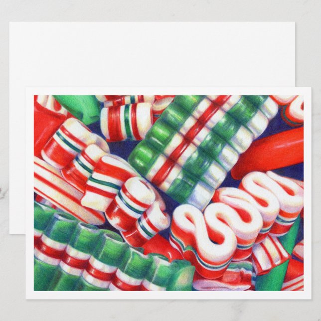 Cartão De Festividades Placa plana 6.5x8.75 do RIBBON CANDY (Frente/Verso)