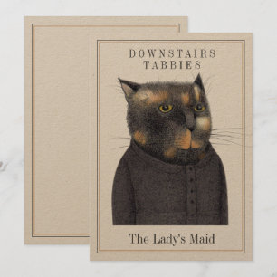 Cartão De Festividades Placa plana CAT 5x7 MAID da LADY + Texto (em Kraft