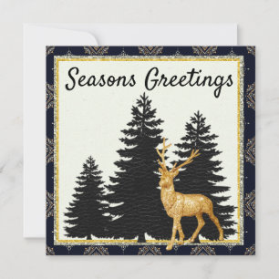 Cartão De Festividades Placa Plana Clássica Moderna de Natal com Deer Dou