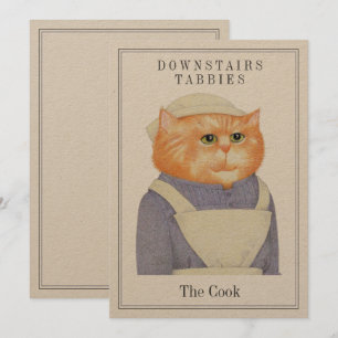 Cartão De Festividades Placa plana COOK CAT 5x7 + Texto (em Kraft)
