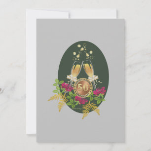 Cartão De Festividades Placa plana de aniversário de ouro