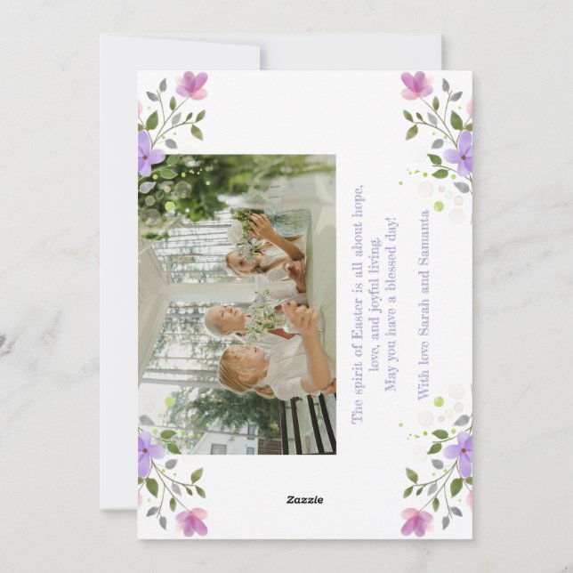 Cartão De Festividades Placa Plana de Colagem de Fotografias Personalizad (Verso)