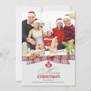Cartão De Festividades Placa plana de fita fotográfica feliz de Natal