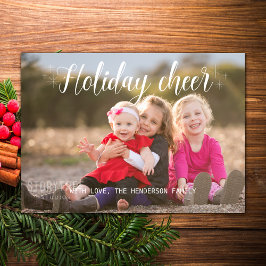 Cartão De Festividades Placa Plana de Foto de Feriado Branco