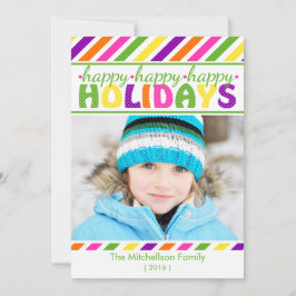 Cartão De Festividades Placa Plana de Natal BRIGHT Colorful Strips