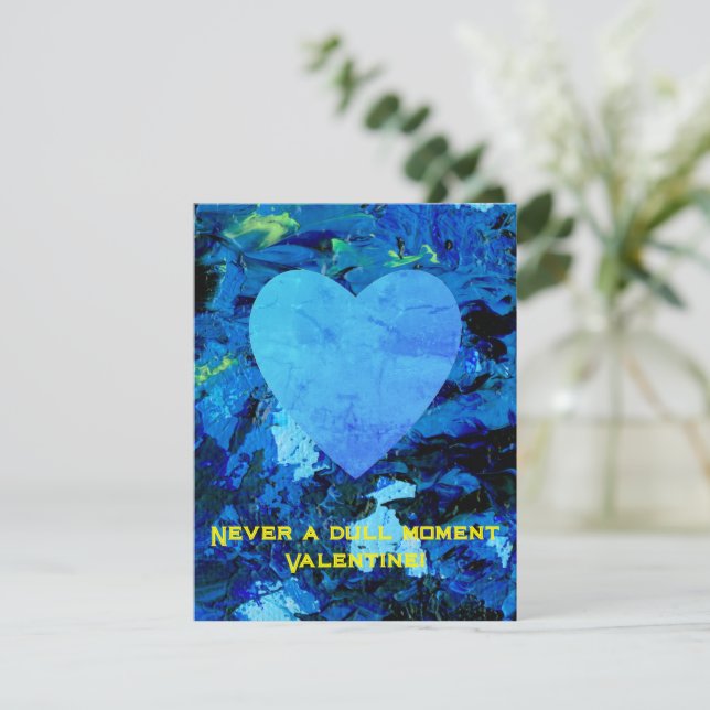 Cartão De Festividades Placa plana do Namorados Denim muito azul (Em pé/Frente)