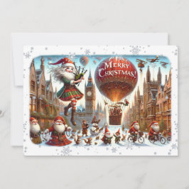 Cartão De Festividades Placa plana Feliz Natal 020 (ElfSanta)