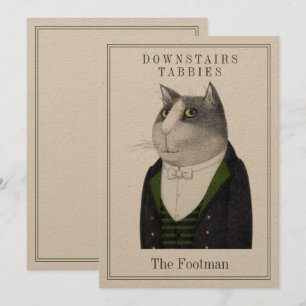 Cartão De Festividades Placa plana FOOTMAN CAT 5x7 + Texto (em Kraft)