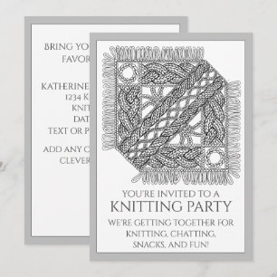 Cartão De Festividades Placa plana KNIT CABLE KNIT 5x7 + Texto