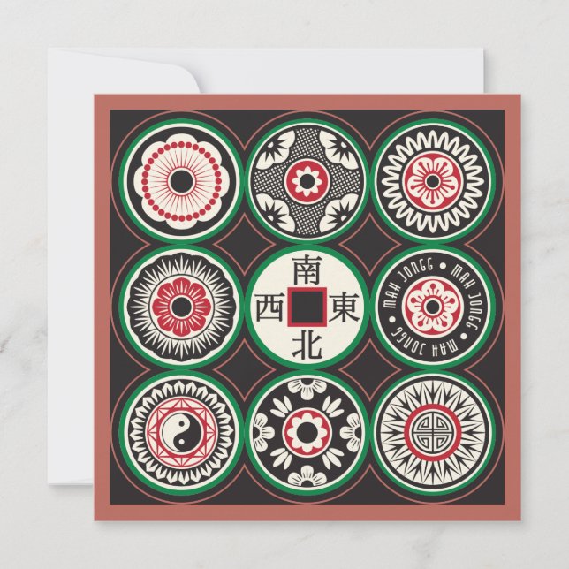 Cartão De Festividades Placa Plana Moeda Mah Jongg One Dts (Frente)