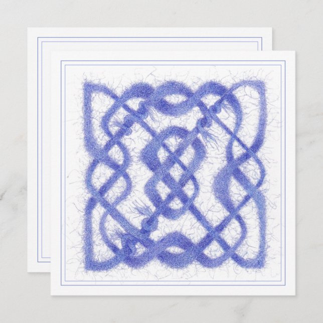 Cartão De Festividades Placa plana Quadrada do VIOLET CELTIC KNOT 5,25" (Frente/Verso)