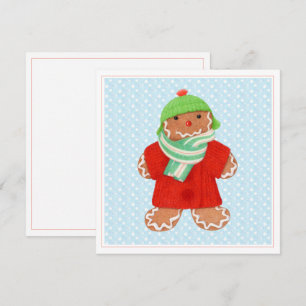 Cartão De Festividades Placa plana quadrada WOOLIE GINGERBREAD de 5,25"