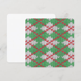 Cartão De Festividades Placa plana quadrada XMAS ARGYLE KNIT de 5,25"