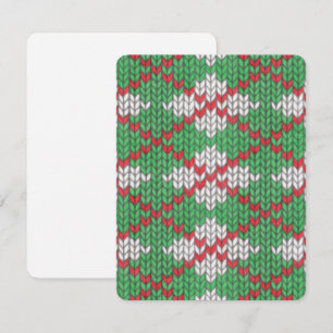 Cartão De Festividades Placa plana XMAS ARGYLE KNIT 4.25x5.5 / Vertical