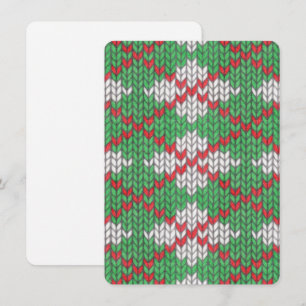 Cartão De Festividades Placa plana XMAS ARGYLE KNIT 4.5x6.25 / Vertical