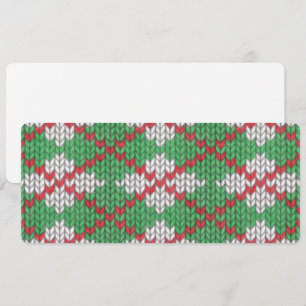 Cartão De Festividades Placa plana XMAS ARGYLE KNIT 4x9.25 / Horizontal