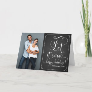 Cartão De Festividades Placa Rustic Chalkboard Let It Snow Script Holiday