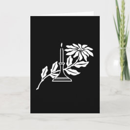 Cartão De Festividades Placa - Saudação - Vela e Gráfico da Flor