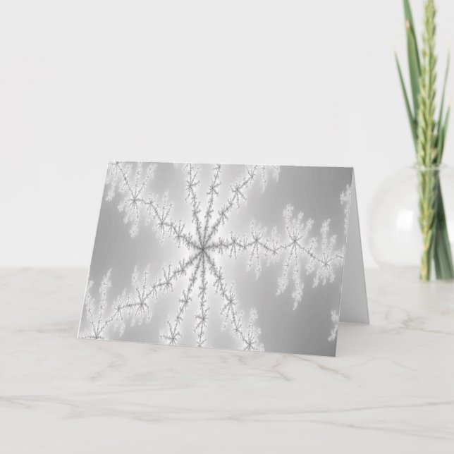 Cartão De Festividades Placa Silver Snowflake (Frente)