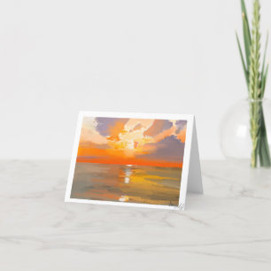 Cartão De Festividades Placa Skyline do Mar do vazio - Arte Sunset Gorda
