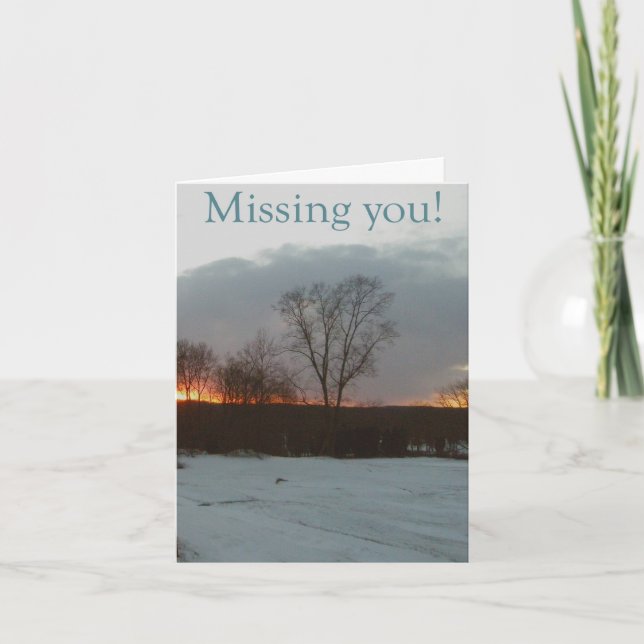 Cartão De Festividades Placa Sunset Missing You (Frente)