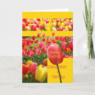 Cartão De Festividades Placa Tulip do Felz pascoa Filha e Família